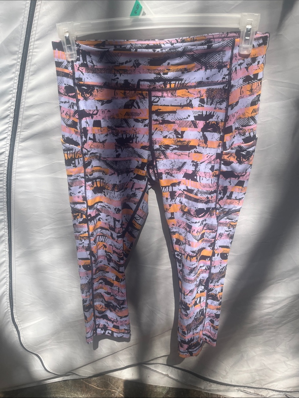 lululemon athletica Pink & Orange Abstract Stripe Capri Leggings